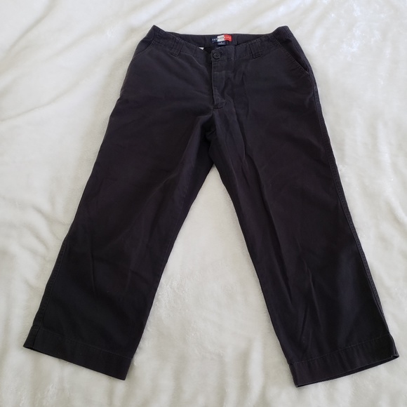 French Kuff Black 100% Cotton Capris Size 8 - Picture 1 of 6
